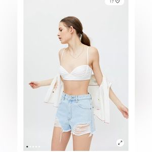 brand new urban outfitter high waisted ripped denim abrand shorts 24”